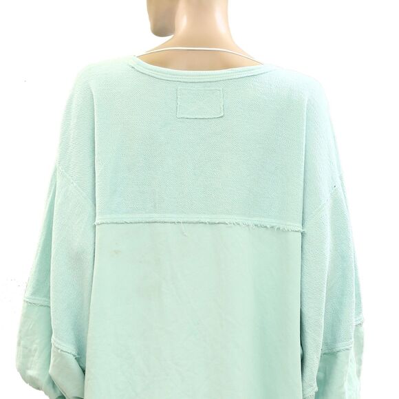 Free People We The Free Coastal Solid Crew Sweatshirt Top Oversized M NWD 277817 - Picture 4 of 5